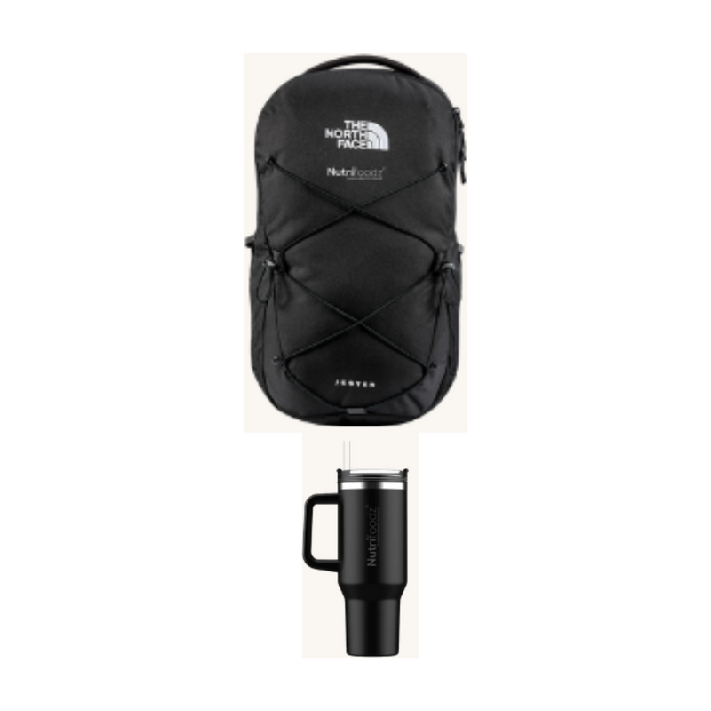 Nutrifoodz Reisepaket 2 (Rucksack + Trinkbecher)